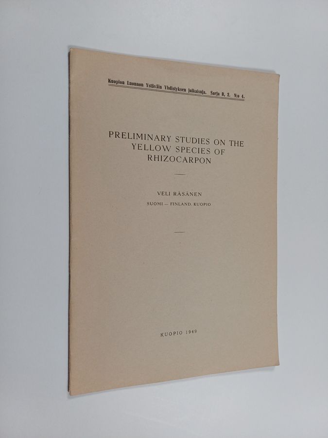 Preliminary Studies on the Yellow Species of Rhizocarpon