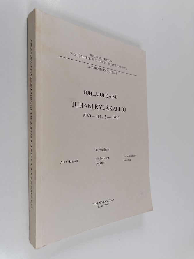 Juhlajulkaisu Juhani Kyläkallio 1930-14/3-1990