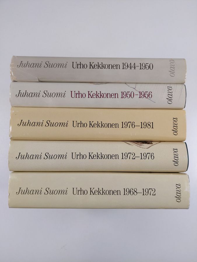 Juhani Suomi : Urho Kekkonen 1944-1950 : Vonkamies ; 1950-1956 : Kuningastie ; 1968-1972 : Taistelu puolueettomuudesta ; 1972-1976 : Liennytyksen akanvirrassa ; 1976-1981 : Umpeutuva latu