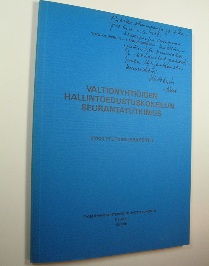 Valtionyhtiöiden hallintoedustuskokeilun seurantatutkimus