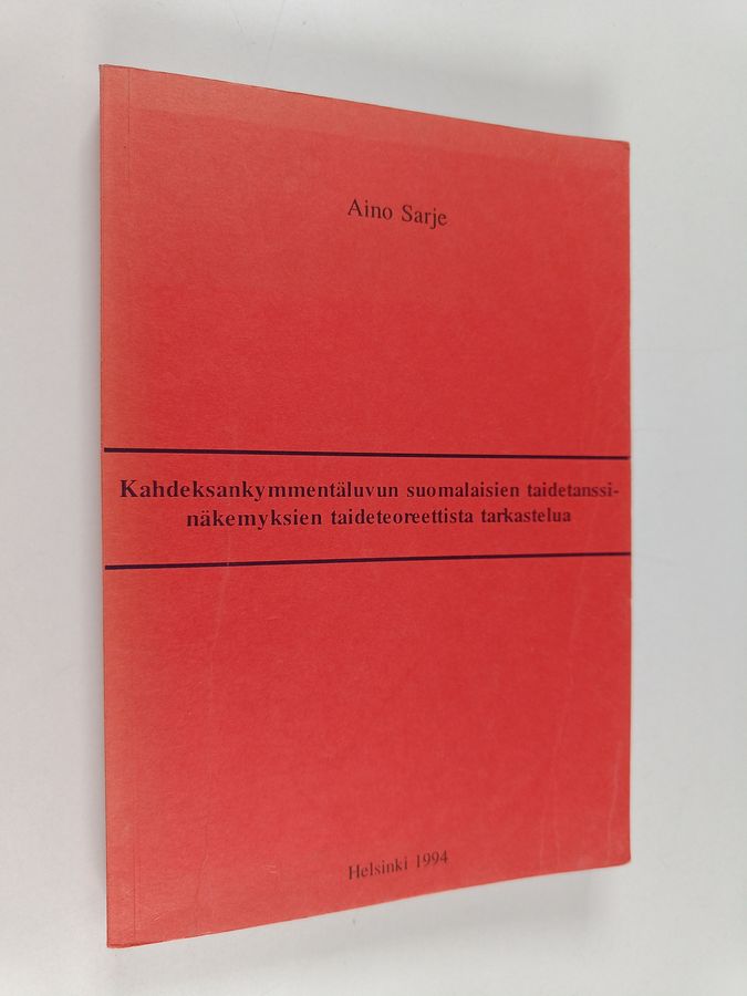 Kahdeksankymmentäluvun suomalaisien taidetanssinäkemyksien taideteoreettista tarkastelua