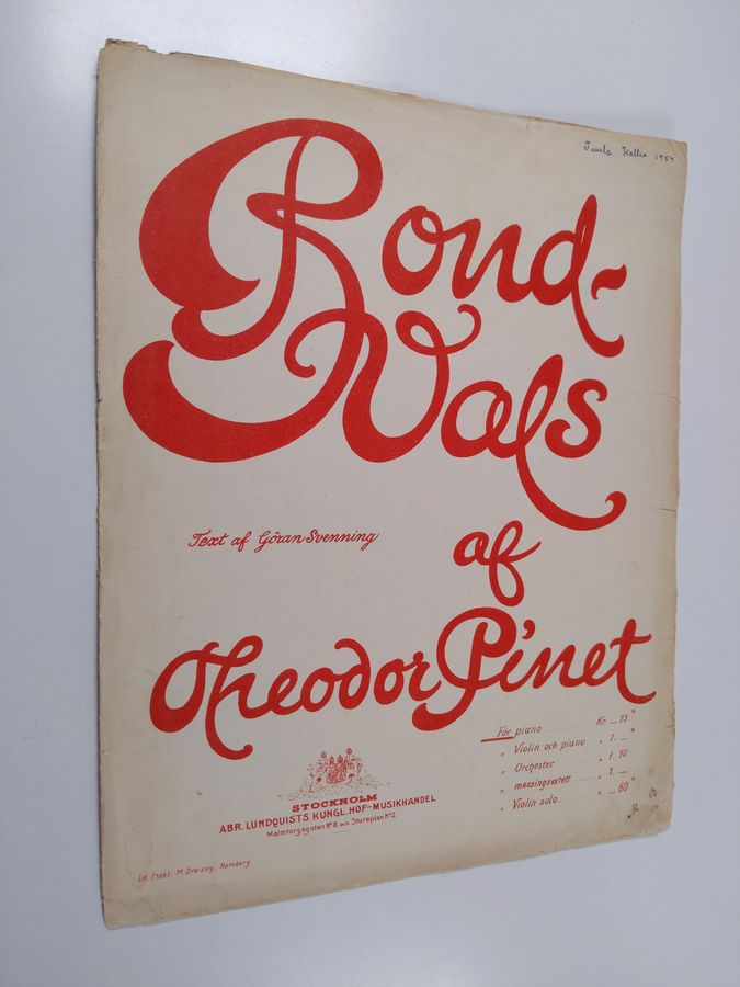 Bond-Vals af Theodor Pinet för Piano