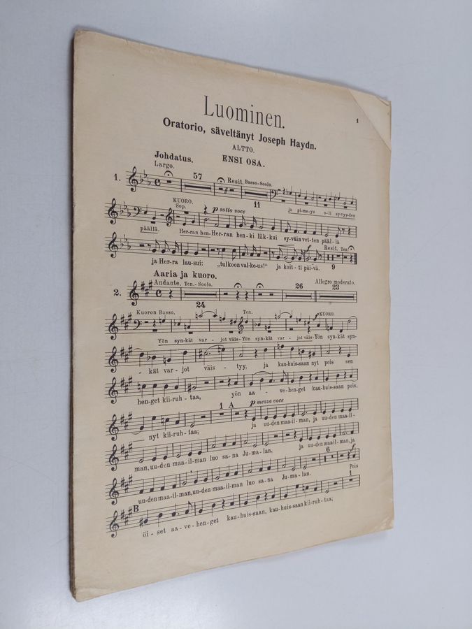 Joseph Haydn : Luominen : oratorio : altto