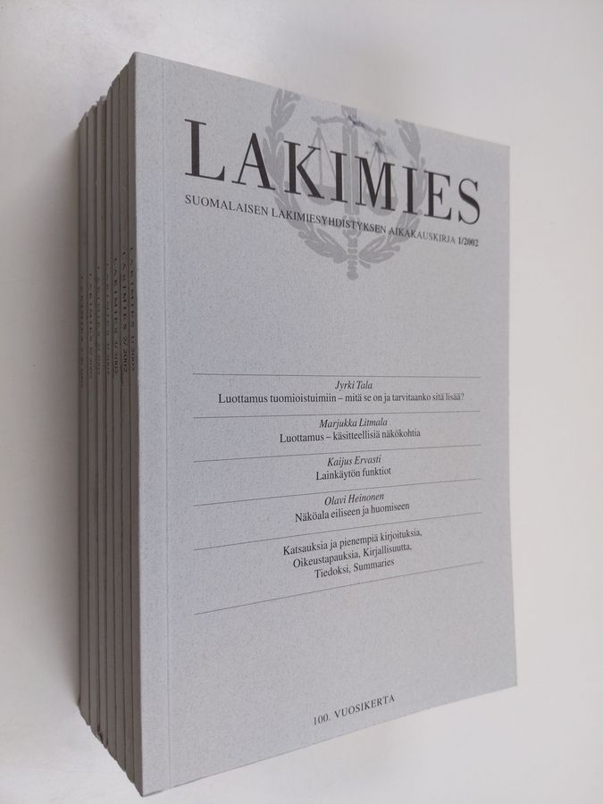 Lakimies vuosikerta 2002 (7 lehteä) : Suomalaisen lakimiesyhdistyksen aikakauskirja