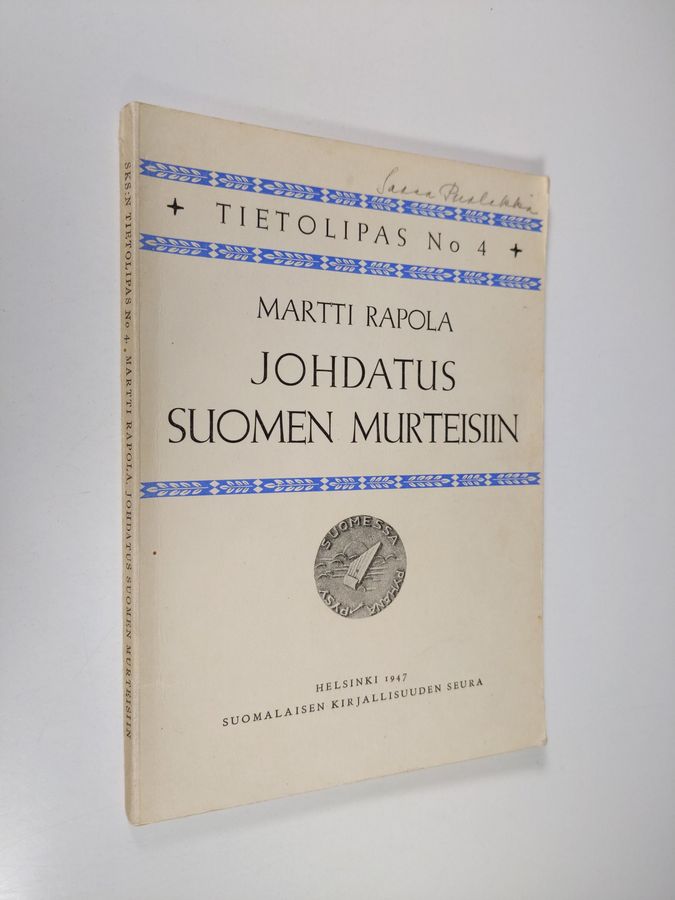 Martti Rapola : Johdatus Suomen murteisiin