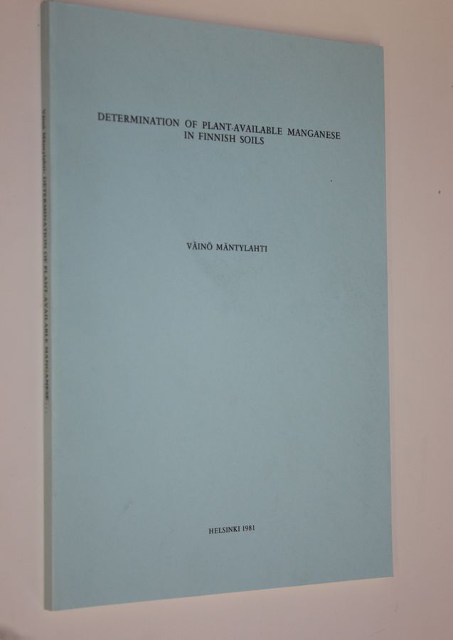 Determination of plant-available manganese in Finnish soils =