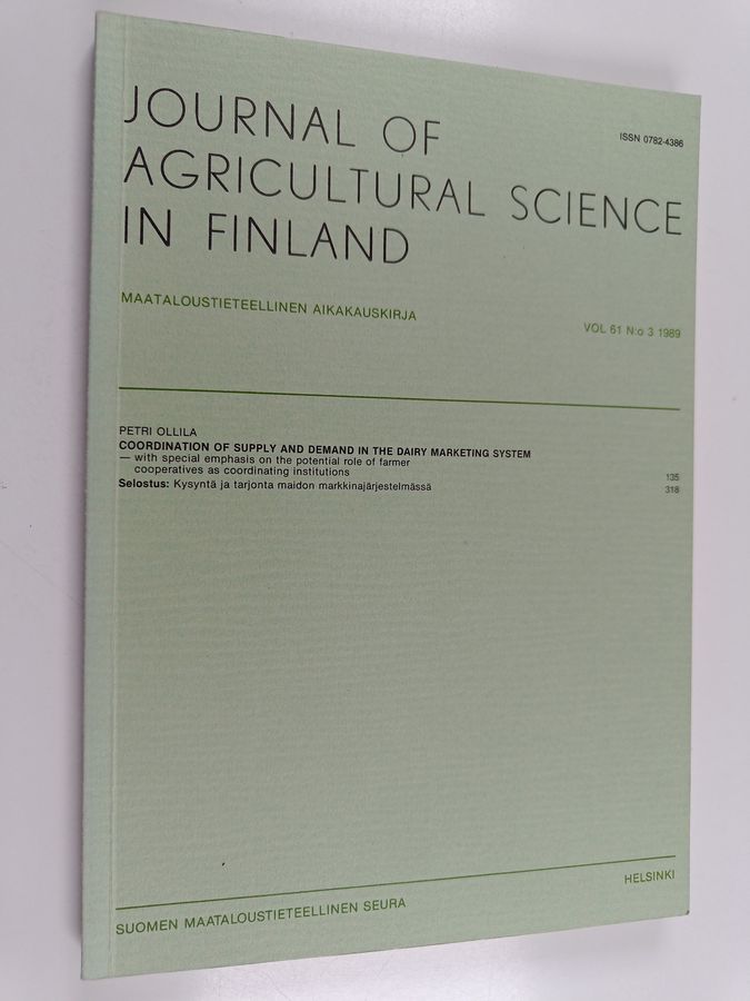 Coordination of supply and demand in the dairy marketing system