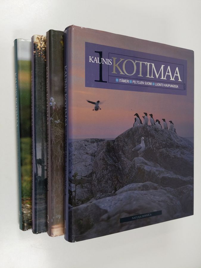 Kaunis kotimaa 1-4 : Natura Fennica : Itämeri ; Peltojen Suomi ; Luonto kaupungissa ; Järvet ; Metsät ; Pohjanlahti ; Suot ; Lakeus ; Länsipohja ; Peräpohjola ; Metsä-Lappi ; Tunturi-Lappi