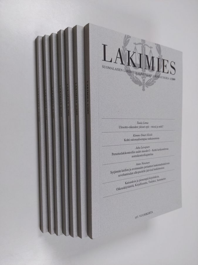 Lakimies vuosikerta 2009 (7 lehteä) : Suomalaisen lakimiesyhdistyksen aikakauskirja