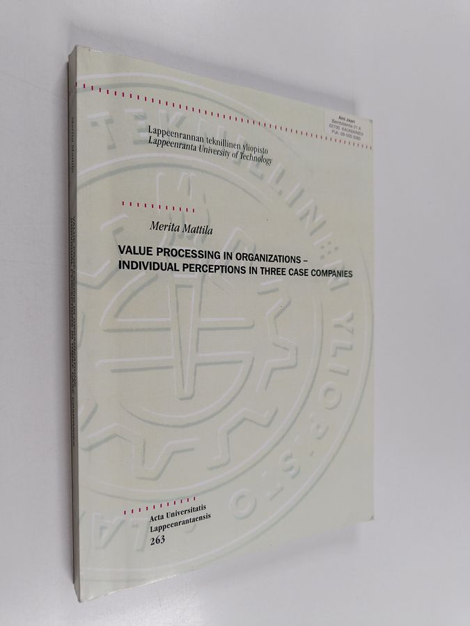 Value processing in organizations