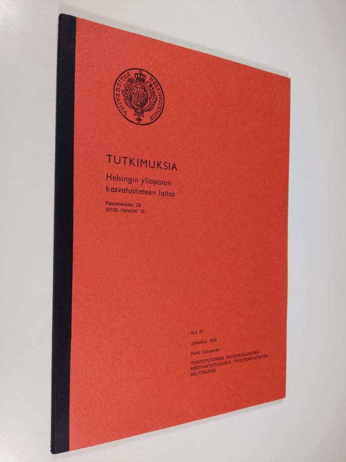 Toistotutkimus tavoitelauseiden abstraktiotasosta tavoitearviointien selittäjänä