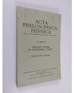 Kirjailijan Wolfgang Lenzen käytetty kirja Recent work in epistemic logic