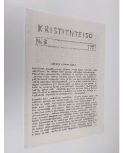 käytetty teos Kristiyhteisö 3/1981 : Syksyn kynnyksellä