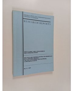 Kirjailijan Erik Allardt käytetty kirja Multiple and varying criteria for membership in a linguistic minority : the case of the Swedish speaking minority in metropolitan Helsinki