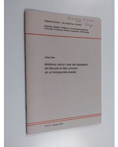 Kirjailijan Juhani Hult käytetty teos Regional Policy for the Periphery of Finland in the Context of an Integrated Europe