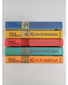 Kirjailijan David Eddings käytetty kirja Belgarionin taru 1-5 ; Kiven vartija ; Ennustusten aika ; Velhojen taistelu ; Rivan kuningatar ; Kohtalon täyttymys
