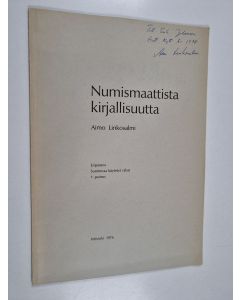 Kirjailijan Aimo Linkosalmi käytetty kirja Numismaattista kirjallisuutta : Eripainos - Suomessa käytetyt rahat