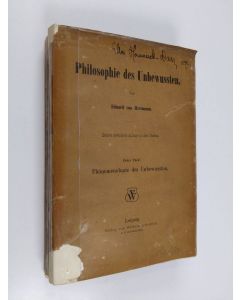 Kirjailijan Eduard von Hartmann käytetty kirja Philosophie des Unbewussten