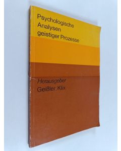 käytetty kirja Psychologische Analysen geistiger Prozesse