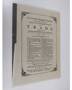 Kirjailijan Daniel Defoe käytetty kirja Täydellinen englantilainen kauppias : alkuperäisen englantilaisen 1738 ilmestyneen teoksen I osan lyhennelmä : ensimmäinen suomenkielinen laitos