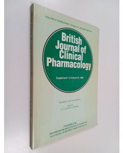 käytetty kirja British Journal of Clinical Pharmacology : Supplement 1 to Volume 27, 1989