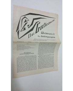 Tekijän Martin Barkhoff  käytetty teos Das Goetheanum nr. 28/1985 : Wochenschrift fur Anthroposophie