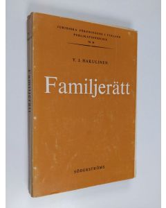 Kirjailijan Y.J. Hakulinen käytetty kirja Familjerätt