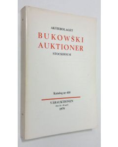 käytetty kirja Aktiebolaget Bukowski-auktioner Stockholm - Katalog nr. 410