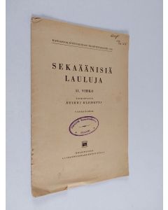 Kirjailijan Heikki Klemetti käytetty teos Sekaäänisiä lauluja 51. vihko