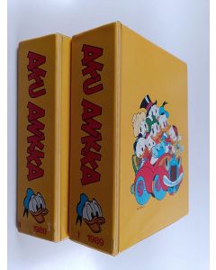 Kirjailijan Walt Disney käytetty teos Aku Ankka vuosikerta 1989 (1-52, 2 kansiota)