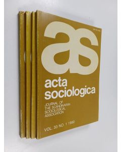 käytetty kirja Acta Sosiologica - vol. 33 No. 1-4/1990 : journal of the Scandinavian Sociological Association