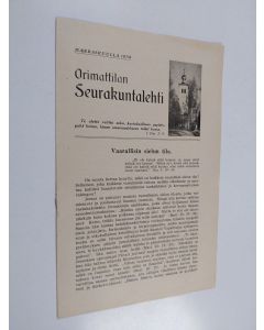 uusi teos Orimattilan seurakuntalehti marraskuulla 1938