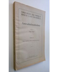 Kirjailijan F. Äimä käytetty kirja Astevaihtelututkielmia 1. osa, Lapin murteiden välisiä konsonanttivaihteluita (osittain lukematon)