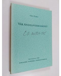 Kirjailijan Uno Forss käytetty kirja Vår andelsverksamhet