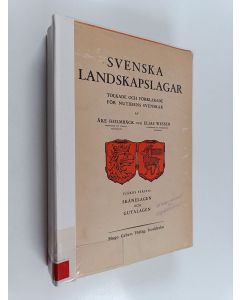 Kirjailijan Åke Holmbäck käytetty kirja Svenska landskapslagar : tolkade och förklarade för nutidens svenskar, 4 : skånelagen och gutalagen