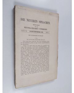 Kirjailijan Wilhelm Viëtor käytetty kirja Die Neueren Sprachen - zeitschrift für den neusprachlichen Unterricht 1899 : Band 7 Heft 5