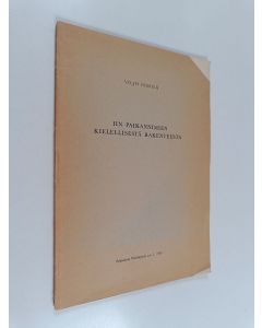 Kirjailijan Viljo Nissilä käytetty kirja Iin paikannimien kielellisestä rakenteesta