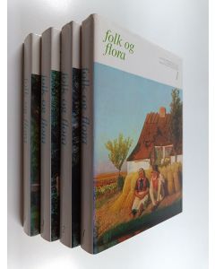 Kirjailijan V.J. Bröndegaard käytetty kirja Folk og flora : Dansk etnobotanik 1-4