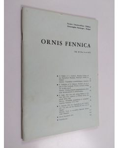 käytetty teos Ornis Fennica 3-4/1972 Vol 49