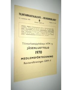 käytetty kirja Tilintarkastajayhdistys HTM ry Jäsenluettelo 1970