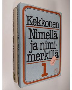 Kirjailijan Urho Kekkonen käytetty kirja Nimellä ja nimimerkillä 1-2 (tekijän omiste, signeerattu)