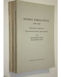 Tekijän V. Lehtiranta  käytetty kirja Suomen kirjallisuus 1958-1960 1-3 : aakkosellinen ja aineenmukainen luettelo = Finlands litteratur : alfabetisk och systematisk förteckning = The Finnish national bibliography