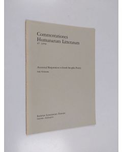 Kirjailijan Erik Wahlström käytetty teos Accentual responsion in Greek strophic poetry