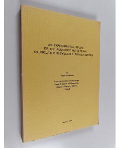 Kirjailijan Tapani Jauhiainen käytetty kirja An Experimental Study of the Auditory Perception of Isolated Bi-syllable Finnish Words
