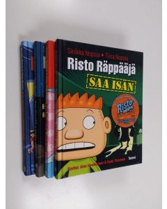 Kirjailijan Sinikka Nopola & Tiina Nopola käytetty kirja Risto Räppääjä-setti (4 kirjaa) : Risto Räppääjä saa isän ; Risto Räppääjä ja sitkeä finni ; Risto Räppääjä ja kauhea makkara ; Risto Räppääjä ja nukkavieru Nelli