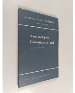 Kirjailijan Olof Östergren käytetty kirja Våra vanligaste främmande ord