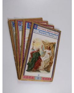 käytetty teos Raamatullinen kuvakirja Vapahtajamme elämästä raamatullisilla kertomuksilla ja runovärssyillä 1-4 : Jesus, hyvä paimen ; Kokekaat ja nähkäät miten ystävällinen herra on ; Jesus rakastaa sinua ; Hänen lempeän ohjauksensa turvissa