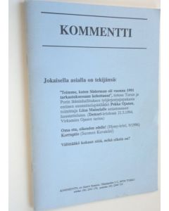 Kirjailijan Kalevi Kannus käytetty kirja Kommentti