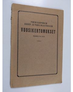 käytetty teos Porin kaupungin sähkö- ja puhelinlaitoksien vuosikertomukset 1926 ; Tilinpäätökset vuodelta 1926