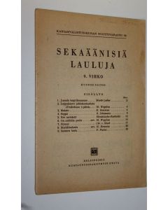käytetty teos Sekaäänisiä lauluja 9.vihko